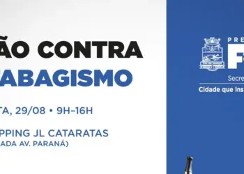 Foz do Iguaçu promove ação de combate ao tabagismo em shopping