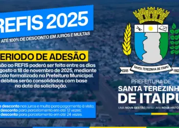 Santa Terezinha de Itaipu lança Refis com descontos de até 100% sobre juros e multas
