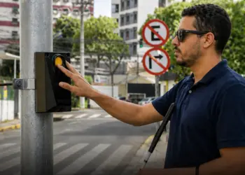 Requerimento cobra dados sobre semáforos sonoros para pessoas com deficiência visual em Foz