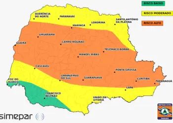 Defesa Civil alerta para risco de tempestades e granizo nesta quarta-feira no Paraná