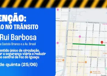 Rua Rui Barbosa terá sentido único entre a Rua Castelo Branco e a Avenida Brasil
