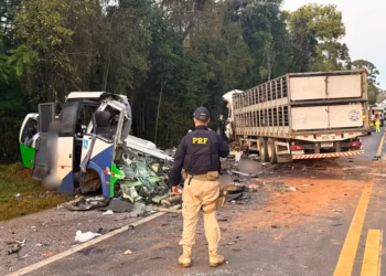 Acidente entre ônibus e caminhão mata 23 pessoas em estrada no Paraná
