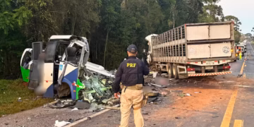 Acidente entre ônibus e caminhão mata 23 pessoas em estrada no Paraná